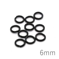 Anneaux brisés 6mm laqués noir x10