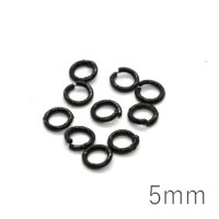 Anneaux brisés 4mm laqués noir x10
