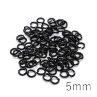 Anneaux brisés 4mm laqué noir x100