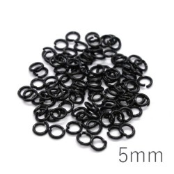 Anneaux brisés 4mm laqué noir x100