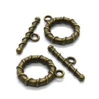 Fermoirs toggle bronze 16mm motif cordelette