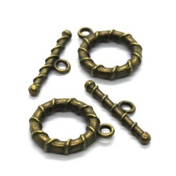 Fermoirs toggle bronze 16mm motif cordelette