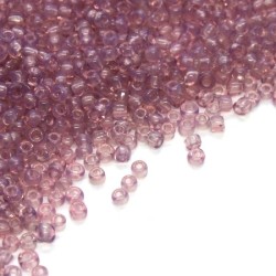 Perles de rocailles 2mm mauve clair transparent