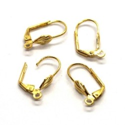 Attaches boucles d'oreilles dormeuses coquillage bronze