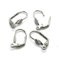 Attaches boucles d'oreilles dormeuses coquillage vieil argent