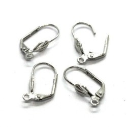 Attaches boucles d'oreilles dormeuses coquillage vieil argent