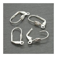 Attaches boucles d'oreilles dormeuses coquillage argentées