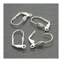 Attaches boucles d'oreilles dormeuses coquillage argentées