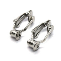 Adaptateurs boucles d'oreilles clip vieil argent