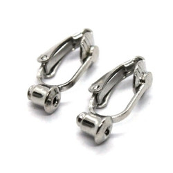 Adaptateurs boucles d'oreilles clip vieil argent