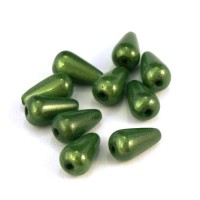 10 perles magiques goutte 10mm vert foncé
