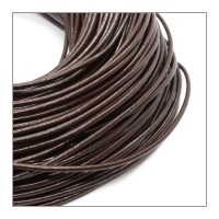 Cordon cuir 2mm marron - vendu au mètre
