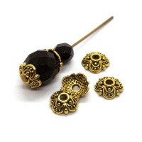 Perles coupelles en métal doré vieilli