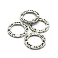 Perles connecteur anneau plat argent vieilli