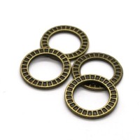 Perles connecteur anneau plat bronze