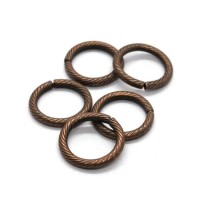 Anneaux brisés striés 15mm cuivre x5