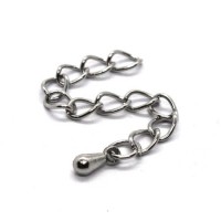 Chainettes d'extension 50mm vieil argent x5
