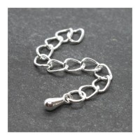 Chainettes d'extension 50mm argentées x5