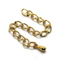 Chainettes d'extension 70mm dorées x5