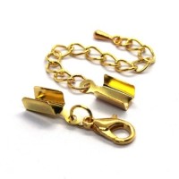 Ensemble fermoir chainette embouts 4mm doré