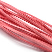 Cordon lacet suédine plat 2,5mm rose