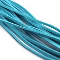Cordon lacet suédine plat 2,5mm turquoise