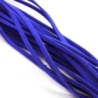 Cordon lacet suédine plat 2,5mm bleu