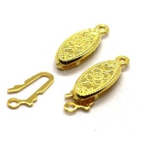 4 Fermoirs cliquet navette dorés 20x7mm