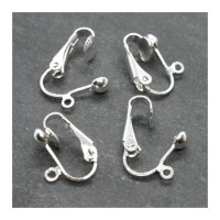 Attaches boucles d'oreilles clips argentés