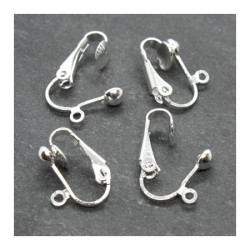 Attaches boucles d'oreilles clips argentés