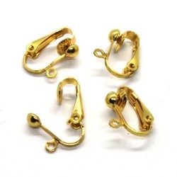 Attaches boucles d'oreilles clips dorés