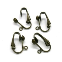 Attaches boucles d'oreilles clips bronze