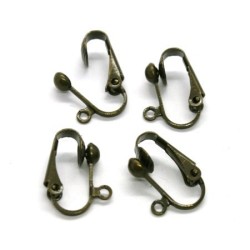 Attaches boucles d'oreilles clips bronze