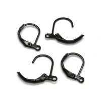 Attaches boucles d'oreilles dormeuses laqué noir