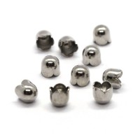 10 embouts de finition tulipe 4mm vieil argent