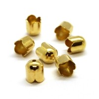 Embouts coupelle tulipe 6mm dorés x10