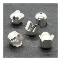 Embouts coupelle tulipe 8mm argentés x10