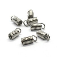 10 Embouts ressort vieil argent pour lacets et cordons