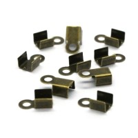 10 Embouts pince lacets 8,5x4mm bronze