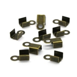 10 Embouts pince lacets 8,5x4mm bronze