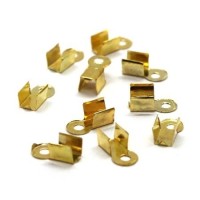 50 Embouts pince lacets 8,5x4mm dorés