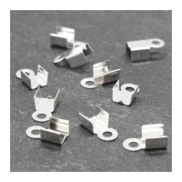 10 Embouts pince lacets 8,5x4mm argentés