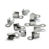 10 Embouts pince lacets 8,5x4mm vieil argent