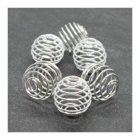 6 Cages à perle 12mm argentées