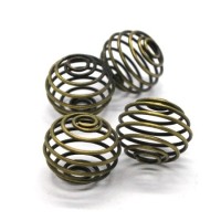 4 Cages à perle 15mm bronze