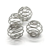 4 Cages à perle vieil argent 15mm