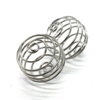 2 Cages à perle 20mm vieil argent