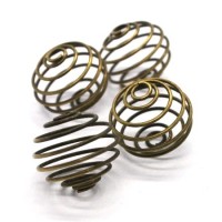 4 Cages à perle 17mm bronze