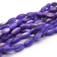 15 Perles en coquillage grain de riz 9mm violet