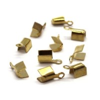 10 Embouts pince lacets dorés 8x3mm